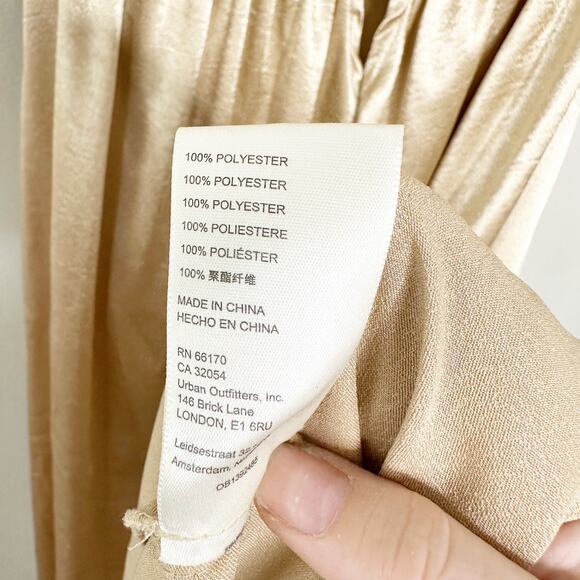 Free People Womens Look Into The Sun Gown Deep V Halter Neck Champagne Size S - Picture 11 of 13